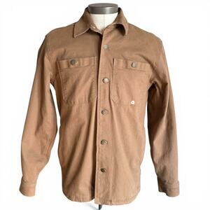 Eddie Bauer Workwear Shirt Jacket Men’s Small Brown Fleece Lined Shacket NWT